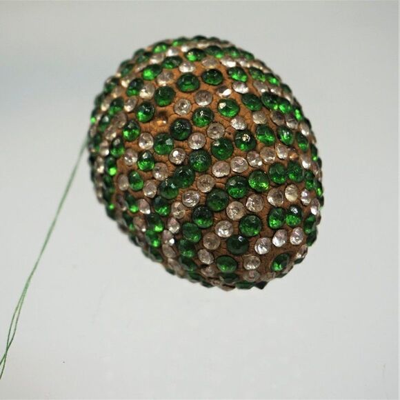 Christmas Ornament Sequined Jeweled Egg Vintage Tree Decoration - Picture 7 of 7
